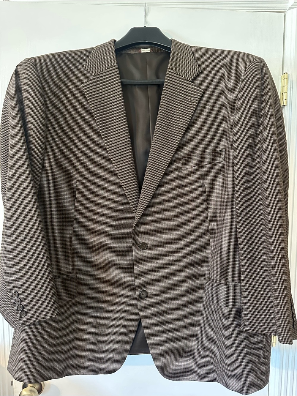 Oak Hill Men's Brown Micro-Plaid Sport Coat Size 56 Regular